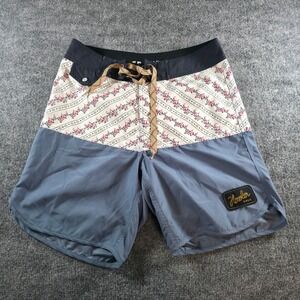 Howler Bros Mens Board Shorts Swim Trunks Floral Print‎ Blue Size 28